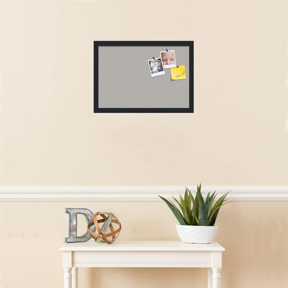 PinPix 19x13 Inch Cork Bulletin Board. This Decorative Framed Pin Board Comes with Dark Stone Design and a Satin Black Frame. Ideal for Home Office Decor or Message Board (PinPix-1808)