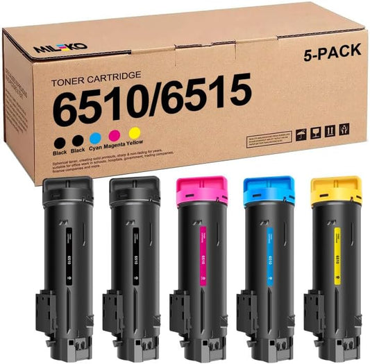 Phaser 6510 Toner Workcentre 6515 Toner Replacement for Xerox Workcentre 6515 Toner Phaser 6510 Toner Cartridge Compatible with Xerox Phaser 6510dni 6510n Workcenter 6515dni 6515dn（5 Pack）