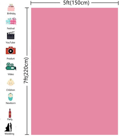 5X7ft Pink Backdrop for Photography Photo Booth Background for Photoshoot Background