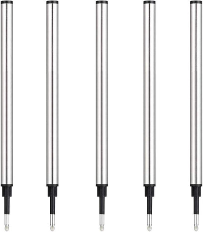 HeTaoCat Gel Rollerball Pen Refills, Roller Ball Fine Point 0.5mm, Black Ink Refill Pack of 5 - Replaceable Ballpoint Pen Refills Medium Point (Red)