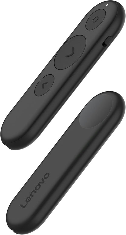 Lenovo Portable Rechargeable Presentation Remote, Wireless, Bluetooth, Digital Pointer, Lightweight, 30M Range, Black