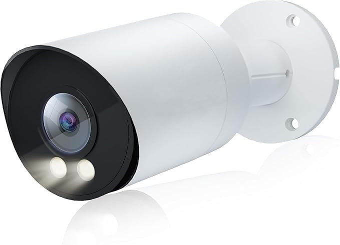 Real HD 6MP Add-On Full Color Night Vision Bullet POE IP Camera for IP NVR Systems, with Visiable White Lights, 105° Viewing Angle, Outdoor, Compatible with Ⲏіk NVR, NDAA Compliant