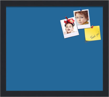 PinPix 16x14 Inch Cork Bulletin Board. This Decorative Framed Pin Board Comes with Navy Pastel Design and a Satin Black Frame. Ideal for Home Office Decor or Message Board (PinPix-1811)