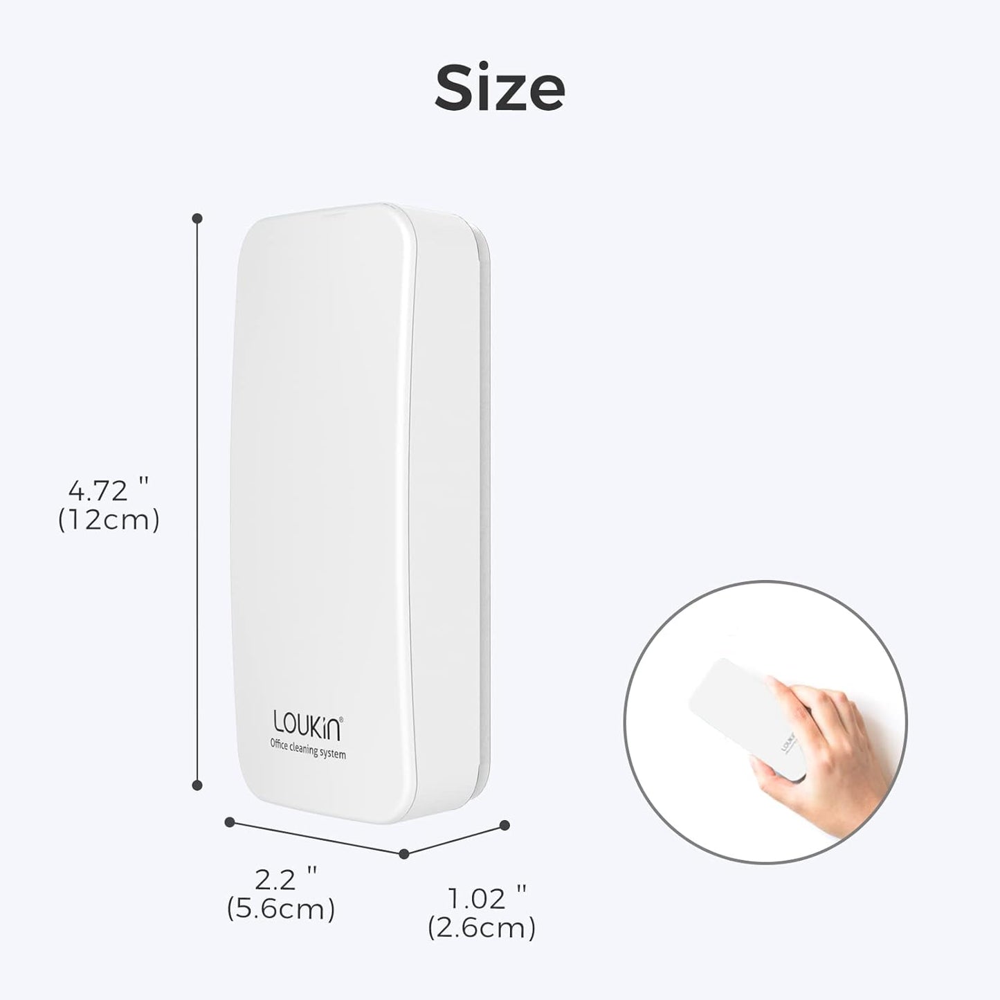 loukin 4 Pack Magnetic Dry Erase Eraser, Whiteboard Eraser, Glass Board Remover, 3.4 fl oz Whiteboard Cleaner * 2 Included, for Classroom, Home and Office Use (White)