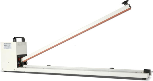 Impulse Heat Sealer with Seal bar, Heavy-Duty Bag Sealing & Cutting Machine, 8mm Sealing Width, 1 Extra Replacement (white, 36 inch)