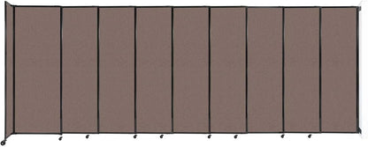 Wall-Mounted Sliding StraightWall Room Divider | Adjustable Widths | Locking Wheels | Room Separator | Up to 19'9" Wide x 7'6" Tall Latte Fabric Panels