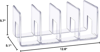 LUGUNU Clear Acrylic Purse Organizer - 4-Section Divider for Handbag Closet Storage - Durable Rack for Purses, Clutches More (Set of 2)