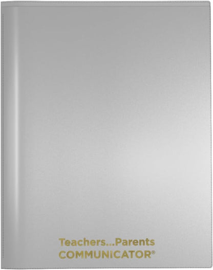 Nicky's Folders® English Communicator, Parent-Teacher Folder, Patented Tear-Resistant Flexible Plastic 2 Inside Pockets, 2 Exterior Sleeves, Letter Size Paper, Single Color(24 Pack) (Metallic Silver)