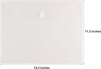11 x 14 Large Clear Plastic Envelopes Document File Storage Holder 20 Pack Hook Loop Closure