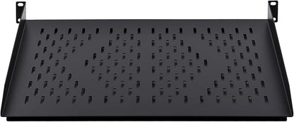 RackPath 1U Cantilever Universal Rack Shelf - 14in Deep – Rackmount Shelf for 19’’ AV/Network Equipment Racks – 55lbs Capacity - 2Pack