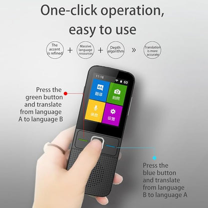 Language Translator Device, Portable Instant Translator Device Supports WiFi/Bluetooth/Offline Two-Way Real-Time Online 137 Languages Smart Language Translator for Travel Business Learning 25 Upgraded