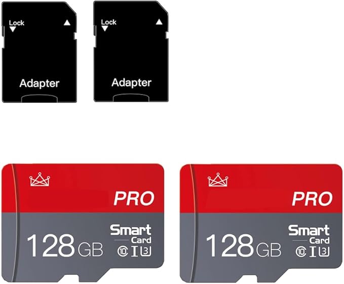 128GB Micro Memory Card Class 10 Memory Cards High Speed Mini TF Card with Adapter for Smartphones/Tablet/Drone/Game Console(2-Pack)