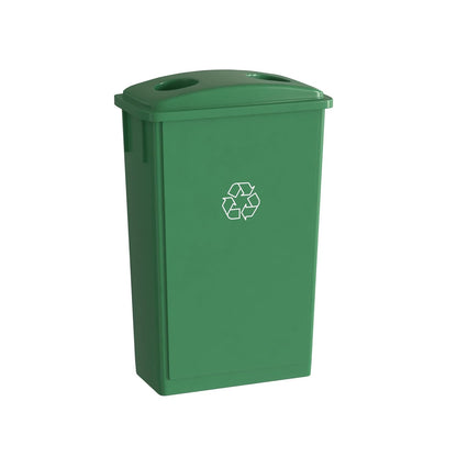 23 Gallon Green Recycle Slim Jim Trash Can with Bottle Slot Lid