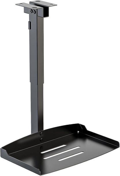 WALI Projector Ceiling Mount Tray，Projector Wall Mount Holds up to 22lbs, Height Adjustable Universal Projectors Mount, No Hole Installation, Hidden Cable Routing, Black(PM-005-B)