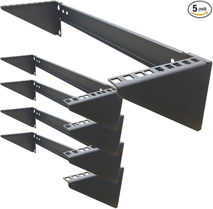 JINGCHENGMEI 5 Packs of 3U Vertical Wall Mount Patch Panel Bracket -Steel Networking Euipment Rack for 19" Network, Server and Data Equipment (5)