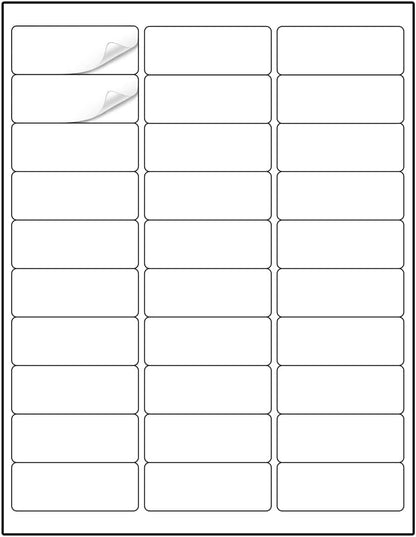 Methdic Address Labels 1" x 2-5/8" 3000 Labels Sticker Paper for Laser/Ink Jet Printer Mailing Labels 8.5"×11" White 30 per Sheet