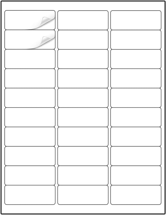 Methdic Address Labels 1" x 2-5/8" 3000 Labels Sticker Paper for Laser/Ink Jet Printer Mailing Labels 8.5"×11" White 30 per Sheet