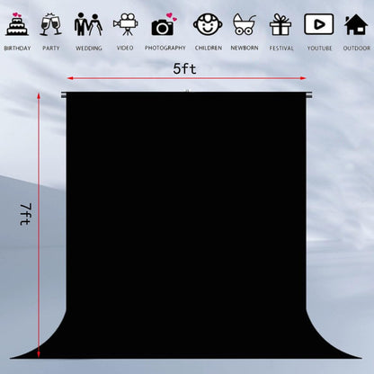 Black Backdrop Background Fabric Backdrop for Shoot Portraits Party Video Studio 5X7ft