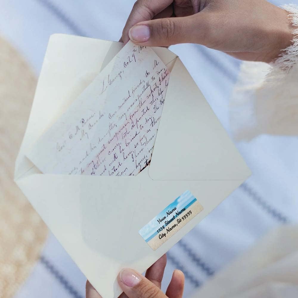 Custom Address Labels - Personalized Address Labels, Colorful Patterns, Can Be Used for Box, Paper, Plastic, Glass, Metal (Set of 100, Glossy Vinyl)