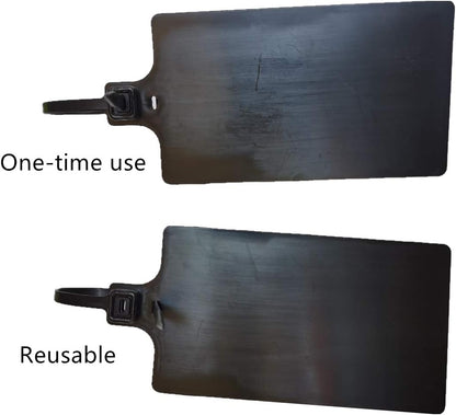 Blank Waterproof Plastic Tags Marker Ties Large Labeling Tags 2.28"×3.94" (50pcs, Black)