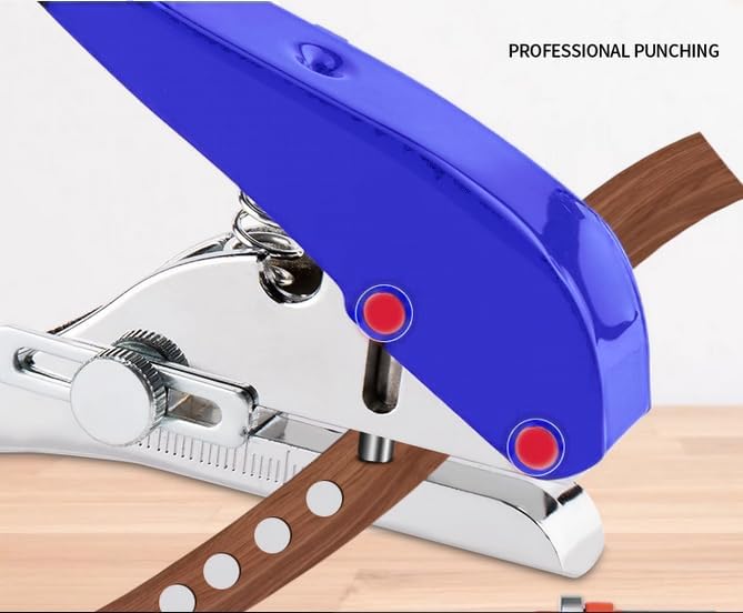 Single Hole Punch Heavy Duty Hole Puncher Single Handheld Paper Punch Small Hole Puncher One Hole Punch for Crafts Paper Cards Tags Scrapbook Plastic Cardboard-5/16 inch-8mm, Blue