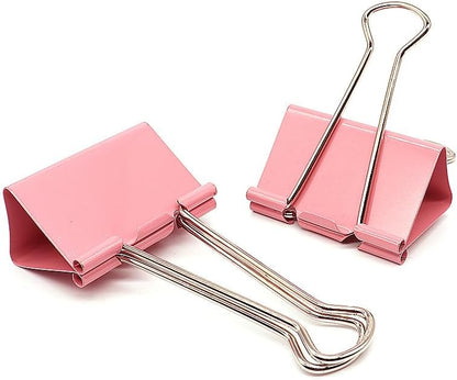 Extra Large Binder Clips, 2 Inch / 51mm, Big Paper Clamps for Office and School Supplies (Pink)