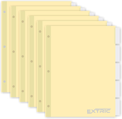 5-Tab Binder Dividers for 3 Ring Binder, Insertable Clear Big Tabs, Letter Size Paper Divider, 8.5 x 11 inch, 6 Sets (30 Dividers Total)