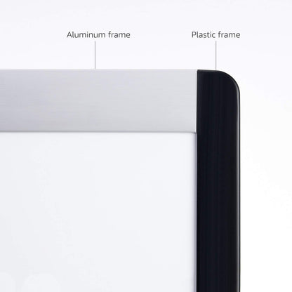 Amazon Basics Combo Magnetic Whiteboard&Cork Board for Home,Office and Classroom, Plastic/Aluminum Frame, White,Yellow, 17" x 23"