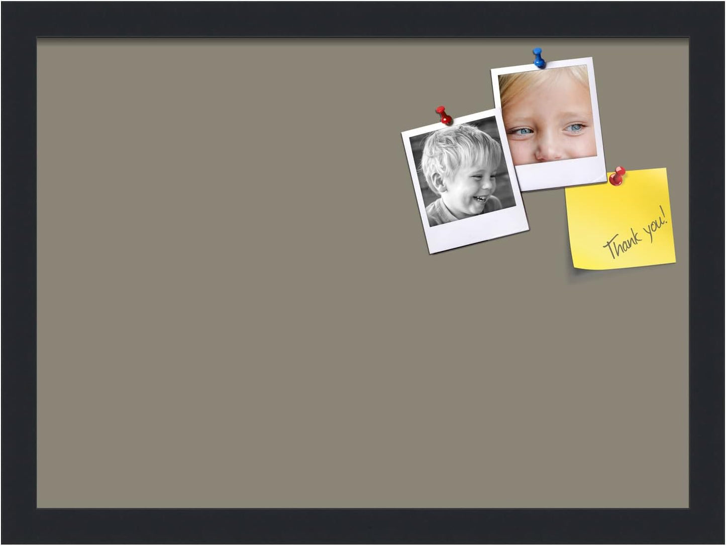 PinPix 18x13 Inch Cork Bulletin Board. This Decorative Framed Pin Board Comes with Pewter Design and a Satin Black Frame. Ideal for Home Office Decor or Message Board (PinPix-1812)