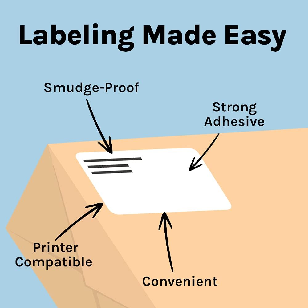 Premium Label Supply White Sticker Shipping Labels – 4" x 5" – Laser/Inkjet Compatible – (4 per Sheet), 1000 Sheets - 4,000 Total Adhesive Labels