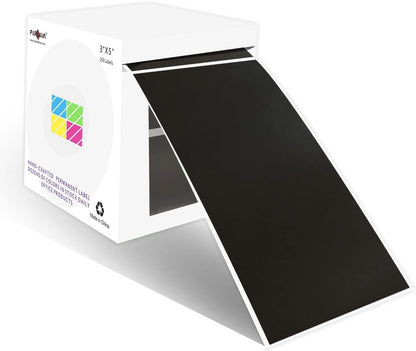 PARLAIM 3 X 5 Inch 250 Per Roll Rectangle Inventory Color Coding Labels,Roll Square Label Stickers for Home Black