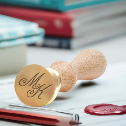 Custom Monogram Wax Seal Stamp with Intertwined Initials for Personalized Letters and Wedding Invitations-Multiple Design Options-USA Handcrafted