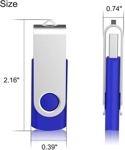 Aiibe 16GB Flash Drive 20 Pack 16GB USB Flash Drive Bulk 16 GB Thumb Drive USB 2.0 Memory Stick USB Drive, Blue