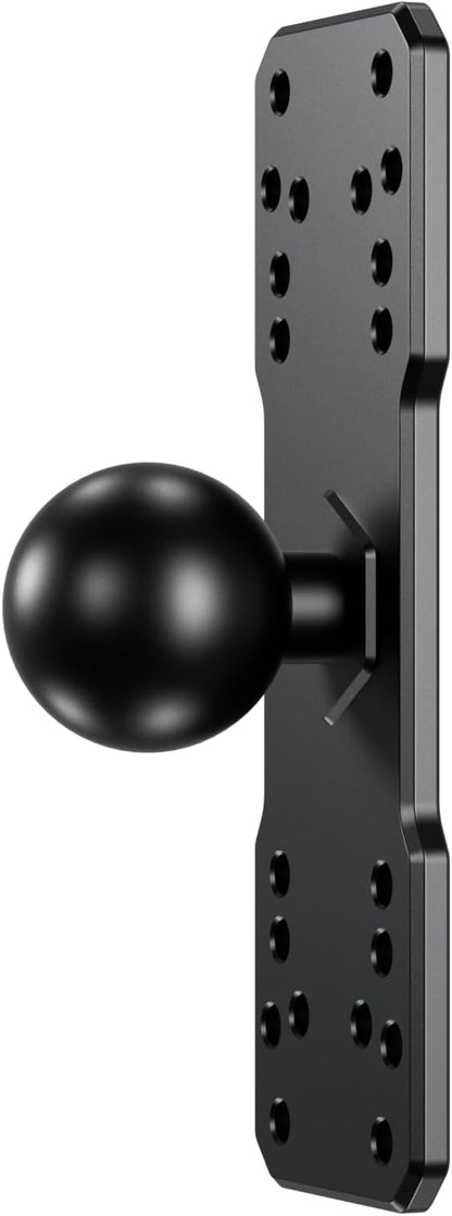 BRCOVAN 1.5'' Ball Fish Finder Mount, Aluminum Alloy Universal Marine Electronic Plate for RAM Mounts C Size 1.5 Inch Ball Double Socket Arm, Fit for Garmin, Lowrance, Humminbird, Raymarine and More