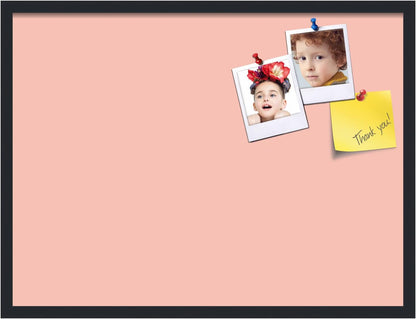 PinPix 32x24 Inch Cork Bulletin Board. This Decorative Framed Pin Board Comes with Pink Pastel Design and a Satin Black Frame. Ideal for Home Office Decor or Message Board (PinPix-1813)
