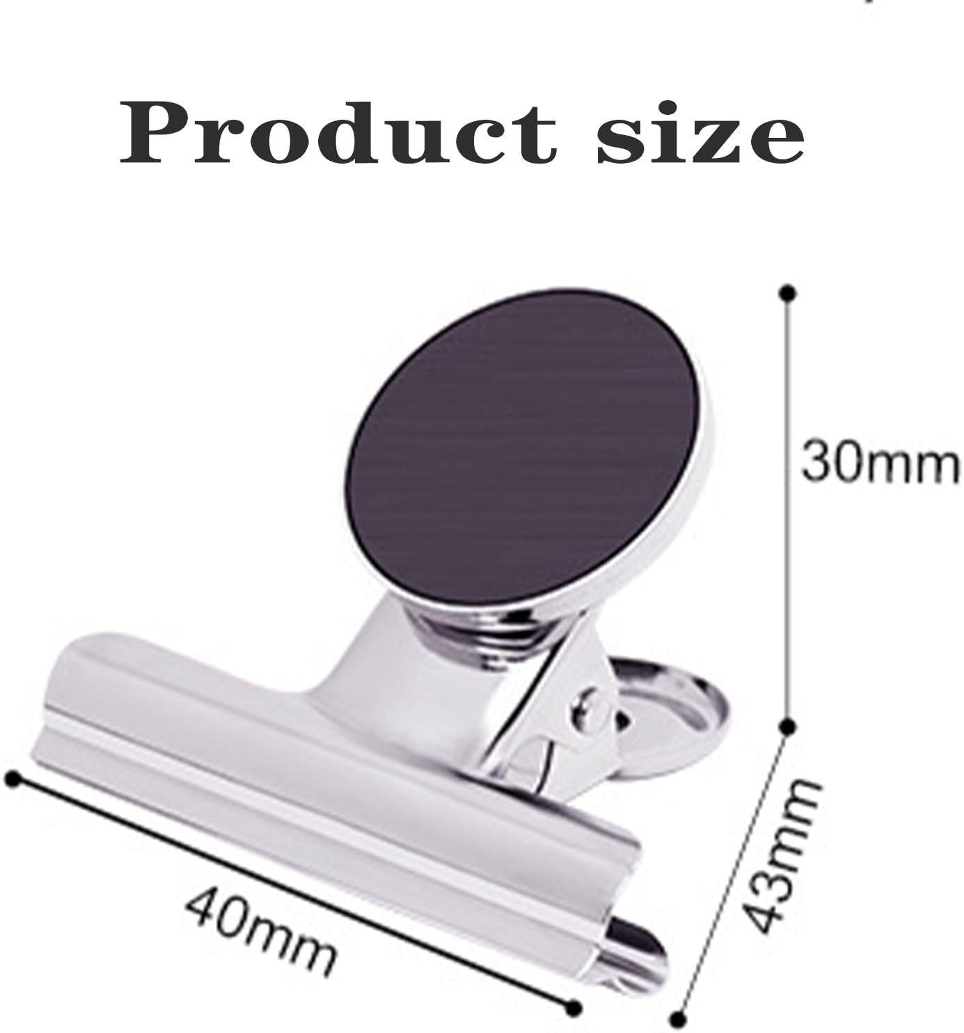 Strong Magnetic Clips, 10 Pack, 1.57 Inch, 40 mm, Sliver, Heavy Duty Refrigerator Magnet Clips, Large Clip Magnets, Office Supplies, Photo Displays