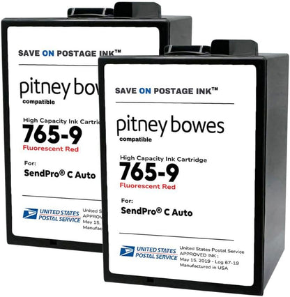 Save On Postage Ink 765-9 Compatible PB 765-9 SendPro MailStation Postage Meter Ink - Compatible PB Postage Meter Ink Cartridge for DM 300c, 400c, 450c and 475c | 2 Pack