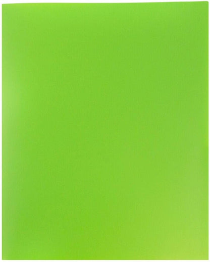 JAM PAPER Plastic 2 Pocket POP Folders - Durable School Folders - Lime Green - Bulk 144/Box