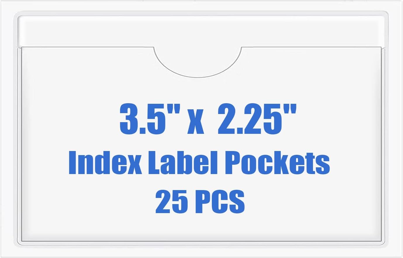 Origin-Joy 25 PCS Self-Adhesive Index Label Pockets, Clear Plastic Peel & Stick Card Holders with Top Open for Loading (3.5 x 2.25 inch)