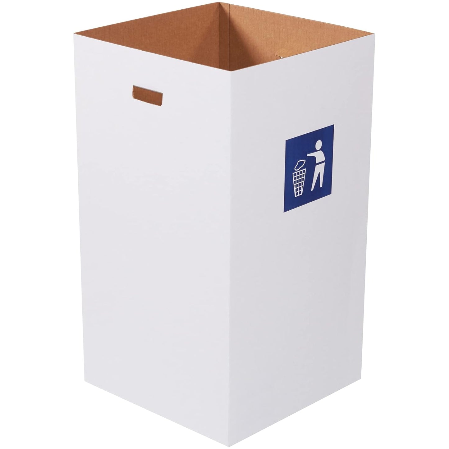 Aviditi Cardboard Trash Cans and Recycling Bins, 50 Gallon 18" L x 18" W x 36" H (10-Pack) Reusable or Disposable Pop Up Garbage Boxes for Parties, Outdoor Events, Heavy Duty, Waste