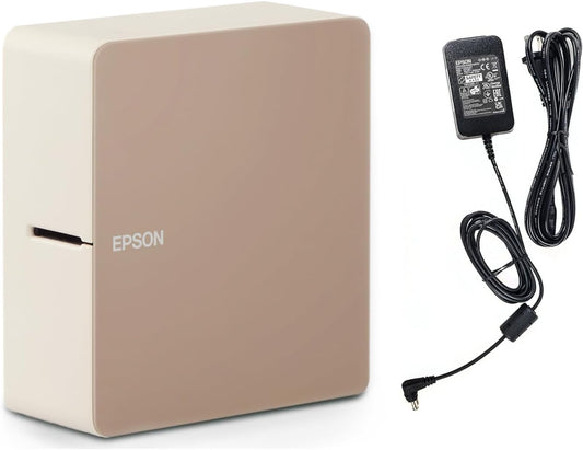 LABELWORKS Epson LW-C610PX Premium Portable Wireless Label Maker with AC Adapter - Ideal for Home, Crafts, and Organization