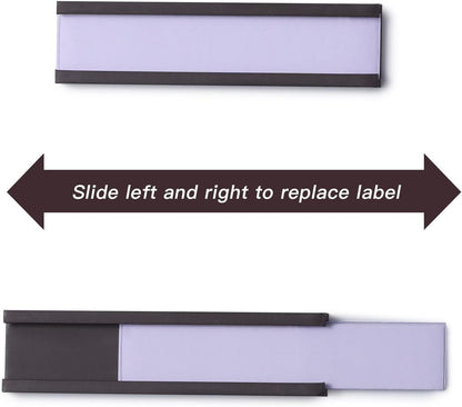 Eeoyu Magnetic Label Holders with Magnets Magnetic Data Card Holders with Clear Plastic Protectors for Metal Shelf, Whiteboard, Set of 50 (0.5 x 2 Inch)