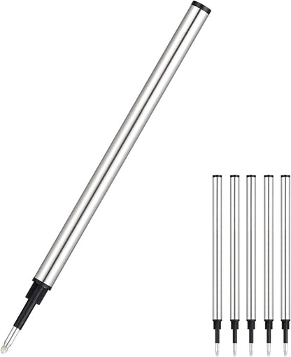 HeTaoCat Gel Rollerball Pen Refills, Roller Ball Fine Point 0.5mm, Black Ink Refill Pack of 5 - Replaceable Ballpoint Pen Refills Medium Point (Red)