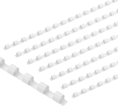 PATIKIL 6mm (1/4") Plastic Binding Combs, 200 Pcs 21 Rings Comb Binding Spines 20 Sheet Capacity Letter Size for Binding Paper Sheets Notebook Calendar Picture Album, White