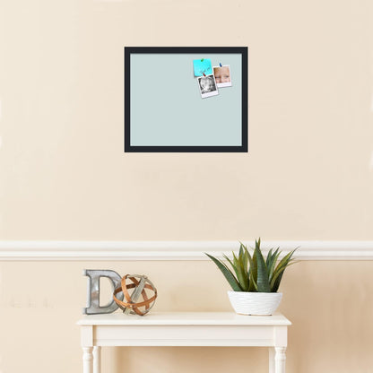 PinPix 18x15 Inch Cork Bulletin Board. This Decorative Framed Pin Board Comes with Soft Blue Design and a Satin Black Frame. Ideal for Home Office Decor or Message Board (PinPix-1814)