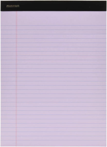 Mintra Office Legal Pads, ((Basic 6pk - (Pastel Version #2), 8.5in x 11in, Wide Ruled))