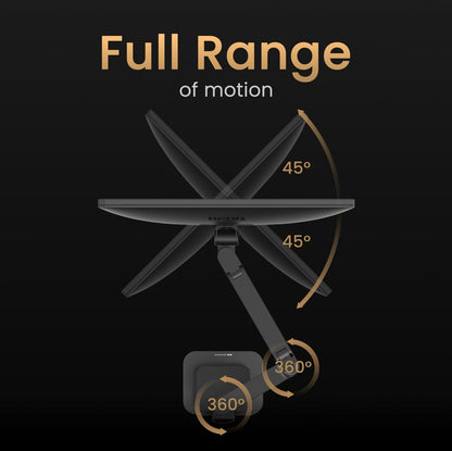 BenQ BSH01 Ergo Monitor Arm -Gas Spring Monitor Stand for Up to 45'' & 44lbs Screens, Heavy Duty, Quick Installation, No Sagging, Top Clamp and Grommet Base, Reinforcement Plate, VESA 75x75 &100x100mm