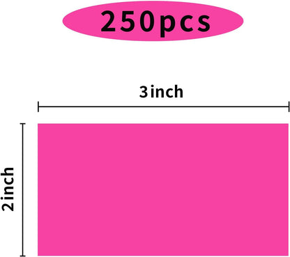 STARLIBOO Neon Colored Labels Stickers 3 x 2 Inch, Rectangle Moving Labels Stickers, 250Pcs Garage Sale Price Stickers, Adhesive Moving Labels for Boxes(Fluorescent Rose Red)