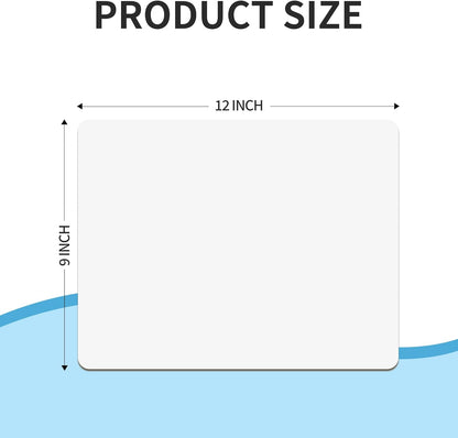 Set of 12 Small White Board Dry Erase Boards Classroom Pack 9" x12” Double Sided Personal Whiteboards for Students Teachers School Supplies Lapboards Mini Whiteboard Erasers Incl and Colors Pens