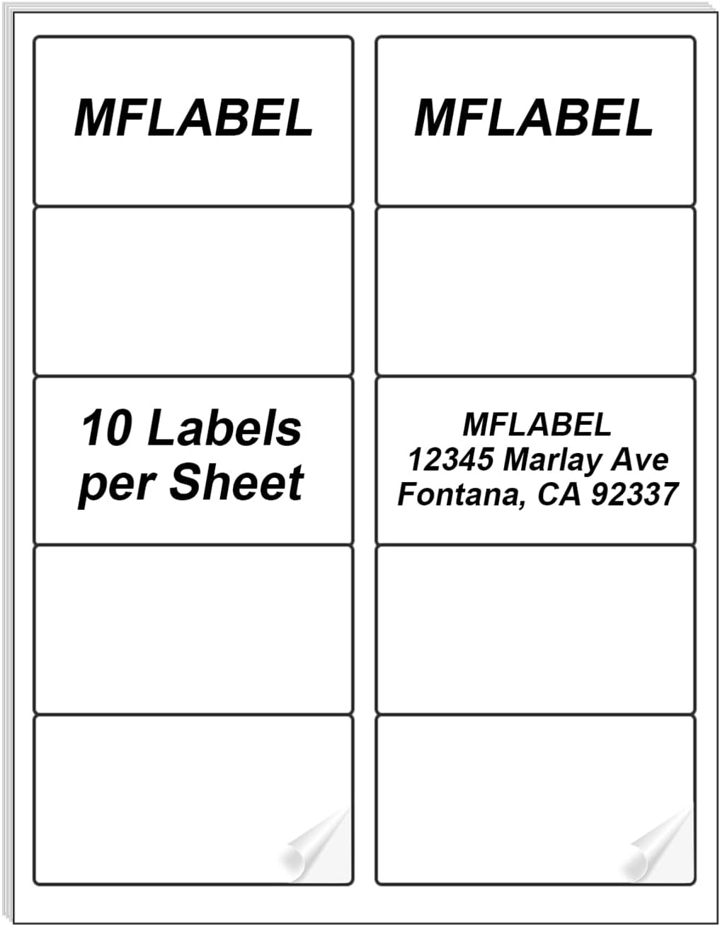 MFLABEL 2x4 Shipping Address Labels - 250 Count, 25 Sheets for Printer - 10-UP Internet Mailing Stickers, 2" x 4" FBA Labels for Laser/Inkjet Printer